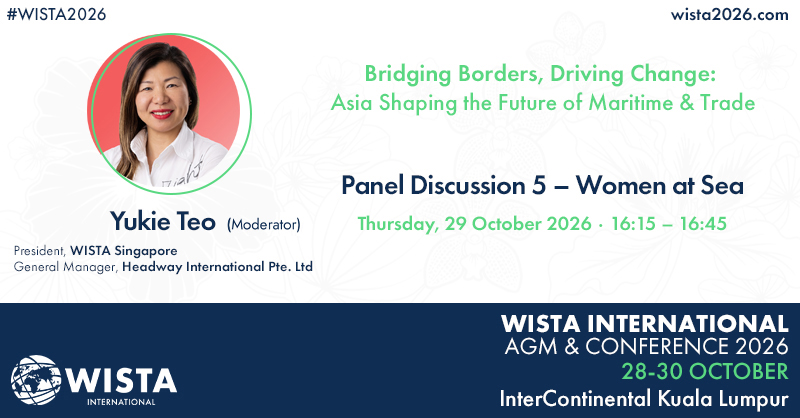 WISTAInt's tweet photo. 🎤#WISTA2026 Speaker Announcement

We’re delighted to introduce Yukie Teo, President of WISTA Singapore and General Manager of Headway International, as the moderator for the Women at Sea session during the 2026 WISTA International Conference in Kuala Lumpur next week.

#WISTA https://t.co/nnA0l2ney2