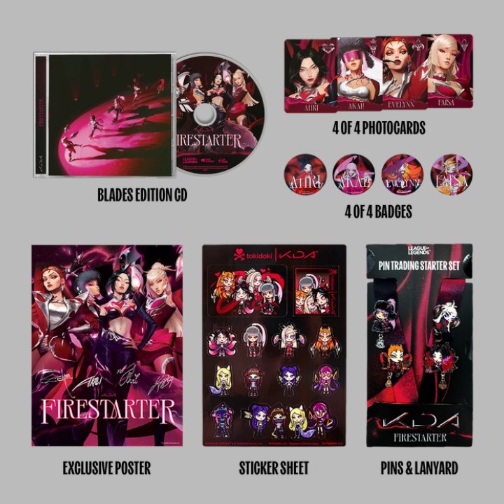 NewAzkaryan's tweet photo. K/DA FIRESTARTER MERCH ❤️‍🔥‼️

Firestarter (CD Blades Edition)
• R$ 85,00
• 1° Imagem

Firestarter (CD de Cada campeã)
• R$ 85,00
• 2° Imagem

Firestarter (Vinil)
• R$ 136,00 (cada)
• 3° Imagem

Firestarter (Box Set)
• R$ 310,00
• 4° Imagem

Lançamento em 18 de Dezembro https://t.co/7HlkFYvdIv