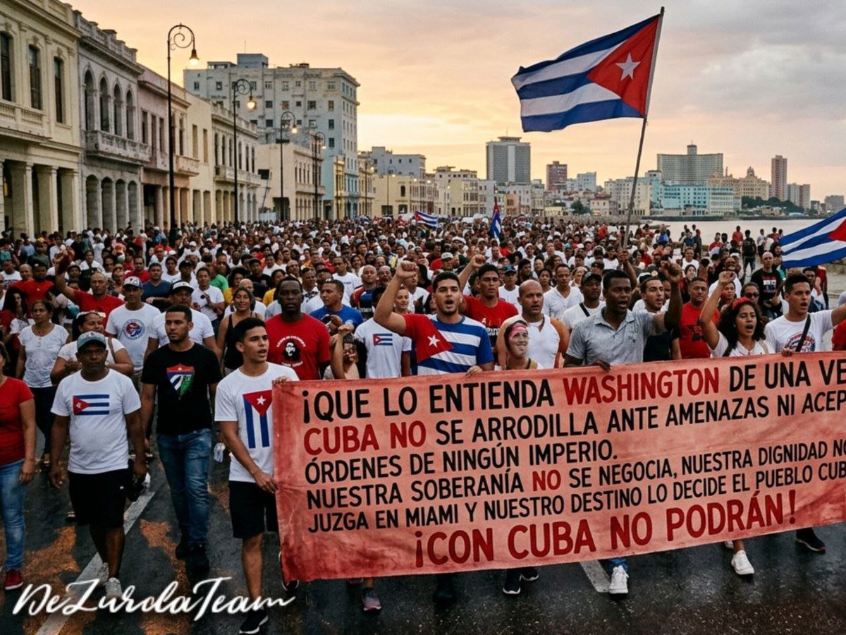 DeZurdaTeam_'s tweet photo. 🇨🇺 ¡Que lo entienda Washington de una vez! #Cuba no se arrodilla ante amenazas ni acepta órdenes de ningún imperio. Nuestra soberanía no se negocia, nuestra dignidad no se juzga en Miami y nuestro destino lo decide el pueblo cubano. ¡Con Cuba no podrán! ✊🔥

#RaúlEsRaúl #CubaEstáFirme #DeZurdaTeam