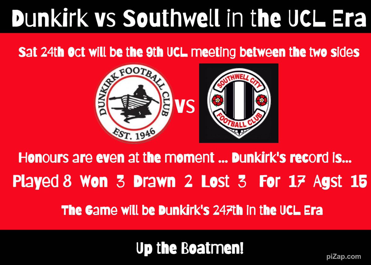 growtheboatmen's tweet photo. Honours even in the @utdcos era coming into Saturday's game between @Dunkirk_FC and @southwellcityfc https://t.co/sUyTR0tpBZ