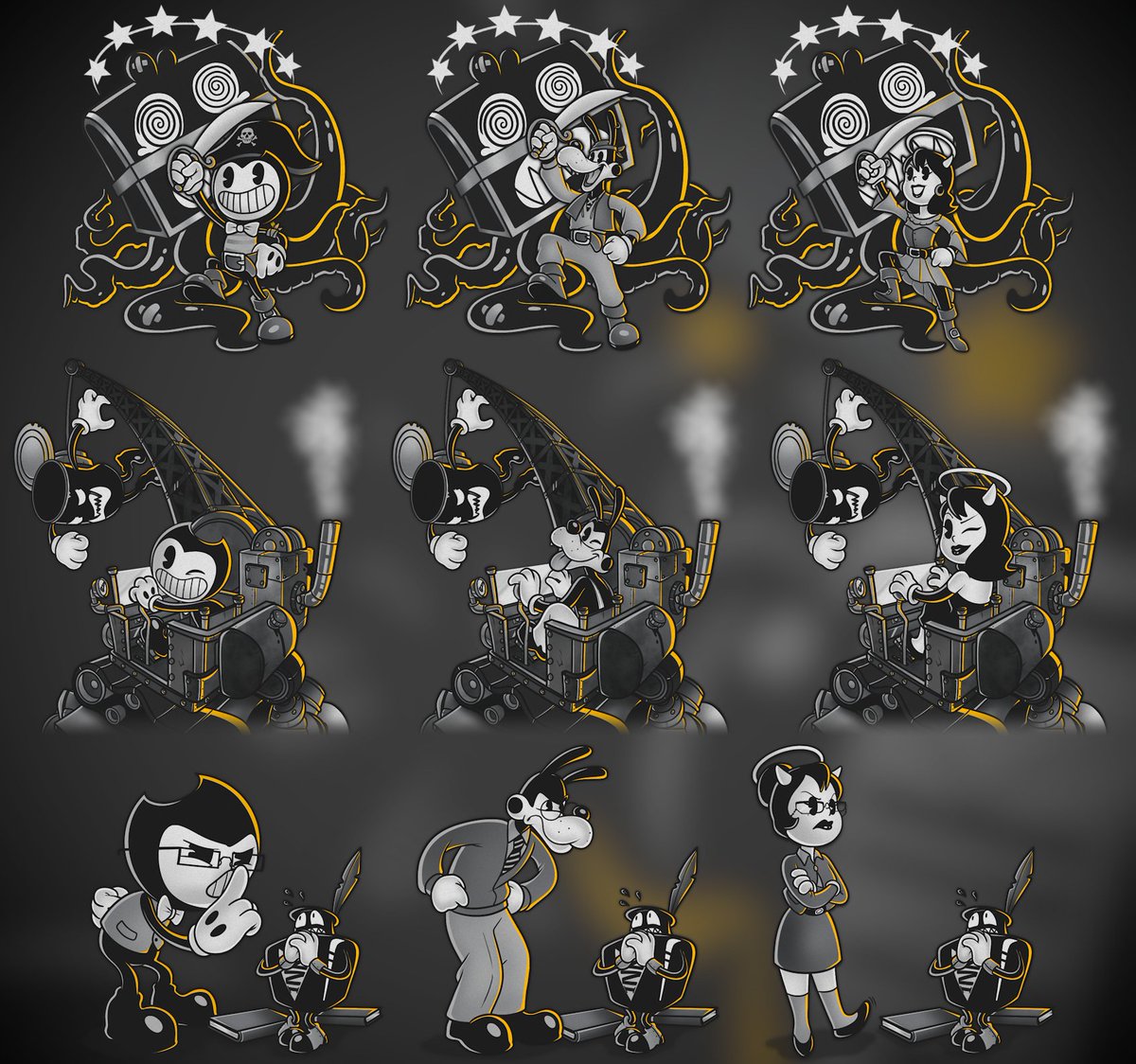 inkfox414's tweet photo. Some of the updated visuals in Bendy's Nightmare Run (1/3)

#BendysNightmareRun #BENDY https://t.co/msuzGx4T7W