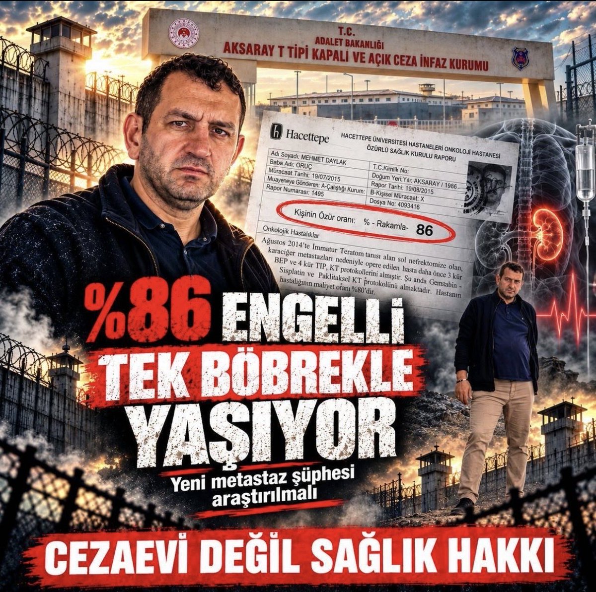 sema75ee's tweet photo. Bir baba iyileşmek, 13 yaşındaki kızı babasına kavuşmak istiyor… Kanserle mücadele eden, %86 engelli Mehmet Öğretmen’in tedavisi yarım bırakılmamalı. Hiçbir çocuk babasının sağlığı için korkuyla beklememeli. yaşama tutunma mücadelesini yarıda bırakmayın!

MehmetDaylak Yaşasın https://t.co/Hbymq8cPNr