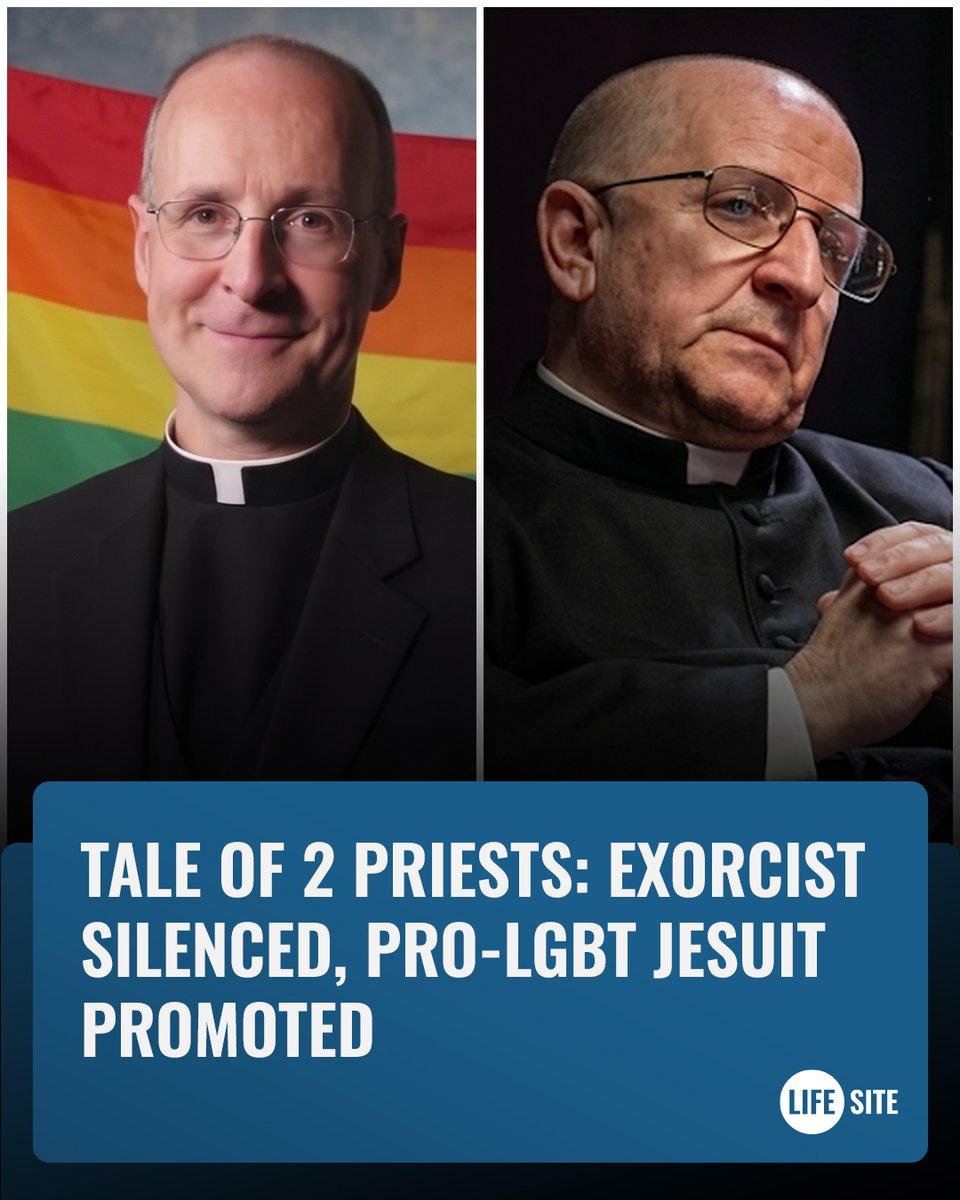 LifeSite's tweet photo. Why is Fr. Ripperger silenced by his bishop for a year, but James Martin allowed to promote LGBT heresy without backlash from the Church hierarchy?

https://t.co/0pT0vrGqs4 https://t.co/Xf1u52Du4N