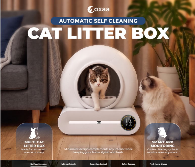 Oxaa117544's tweet photo. 🐱 Say goodbye to scooping! 🐾 Enjoy effortless cleanup with OXAA’s Self-Cleaning Litter Box! #CatLovers #PetTech #SmartPetCare https://t.co/yrYLf5p57x. 
Now 25% off! https://t.co/9b8NPKWFCK