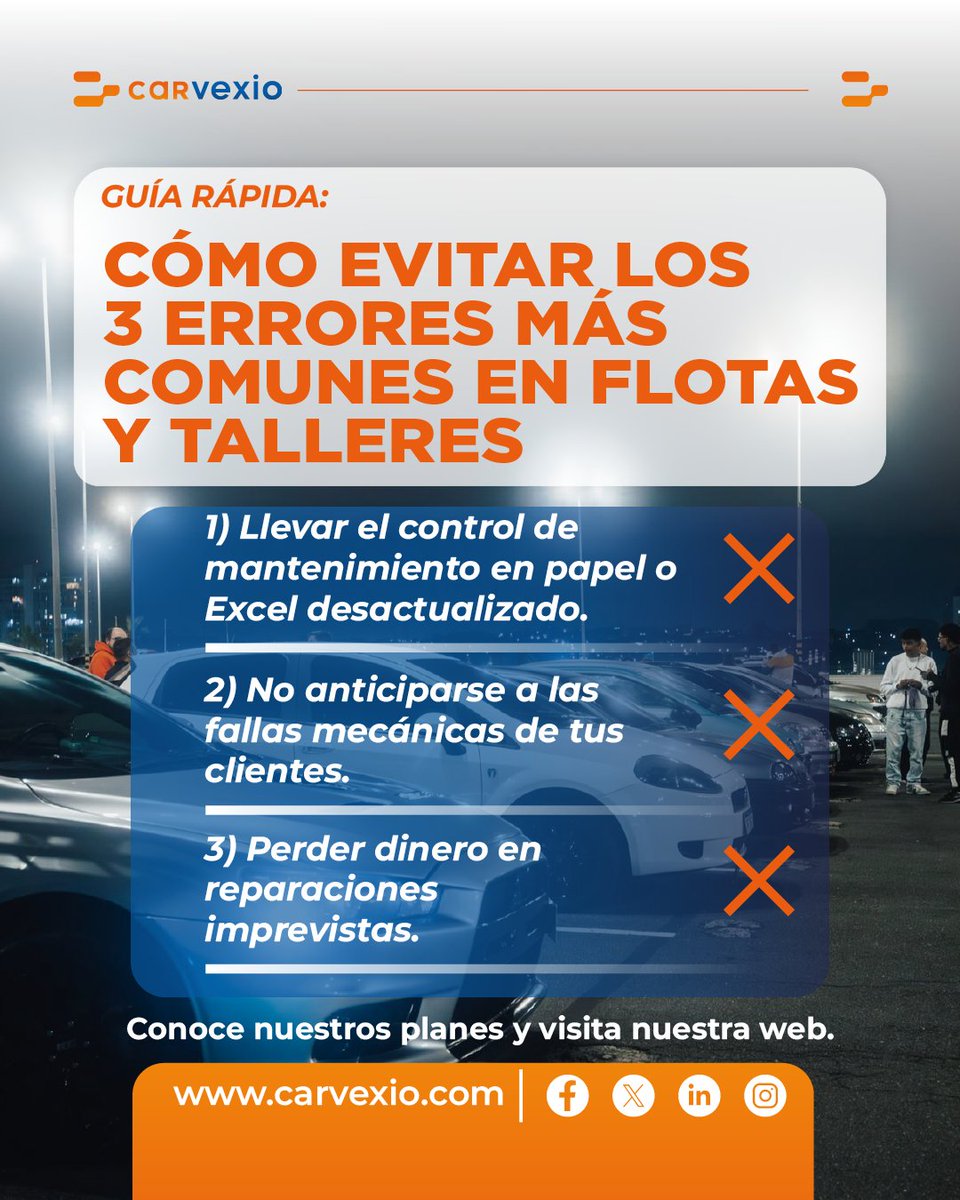 Carvexio's tweet photo. 3 errores comunes al gestionar flotas y talleres y cómo evitarlos

Centraliza el control operativo con nuestra tecnología SaaS.Conoce nuestros planes y visita nuestra web

#Carvexio #FlotasPyME #GestionDeFlotas #MantenimientoPredictivo #SaaS https://t.co/NWjgHOv3cU