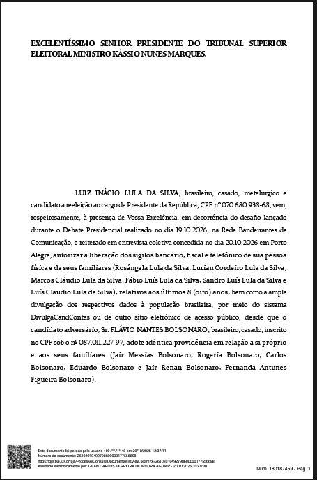 rodolfoprado's tweet photo. URGENTE: VEJA O DESAFIO DE LULA ONDE LIBERA O SEU SIGILO E DE SEUS FAMILIARES #LiberaOSigiloFlavio https://t.co/atkRd0KqBd