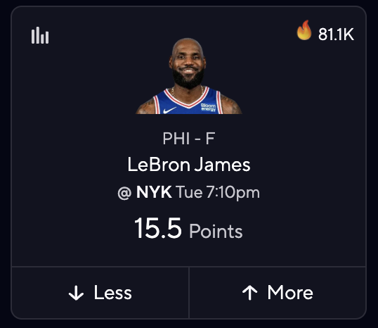 PlusEV's tweet photo. 81K of you are taking LeBron MORE because he hit it in 5 straight games..... LAST SEASON😭

The sharp books have this as a coin flip tonight.

Morons. https://t.co/J0uyUtgU1d