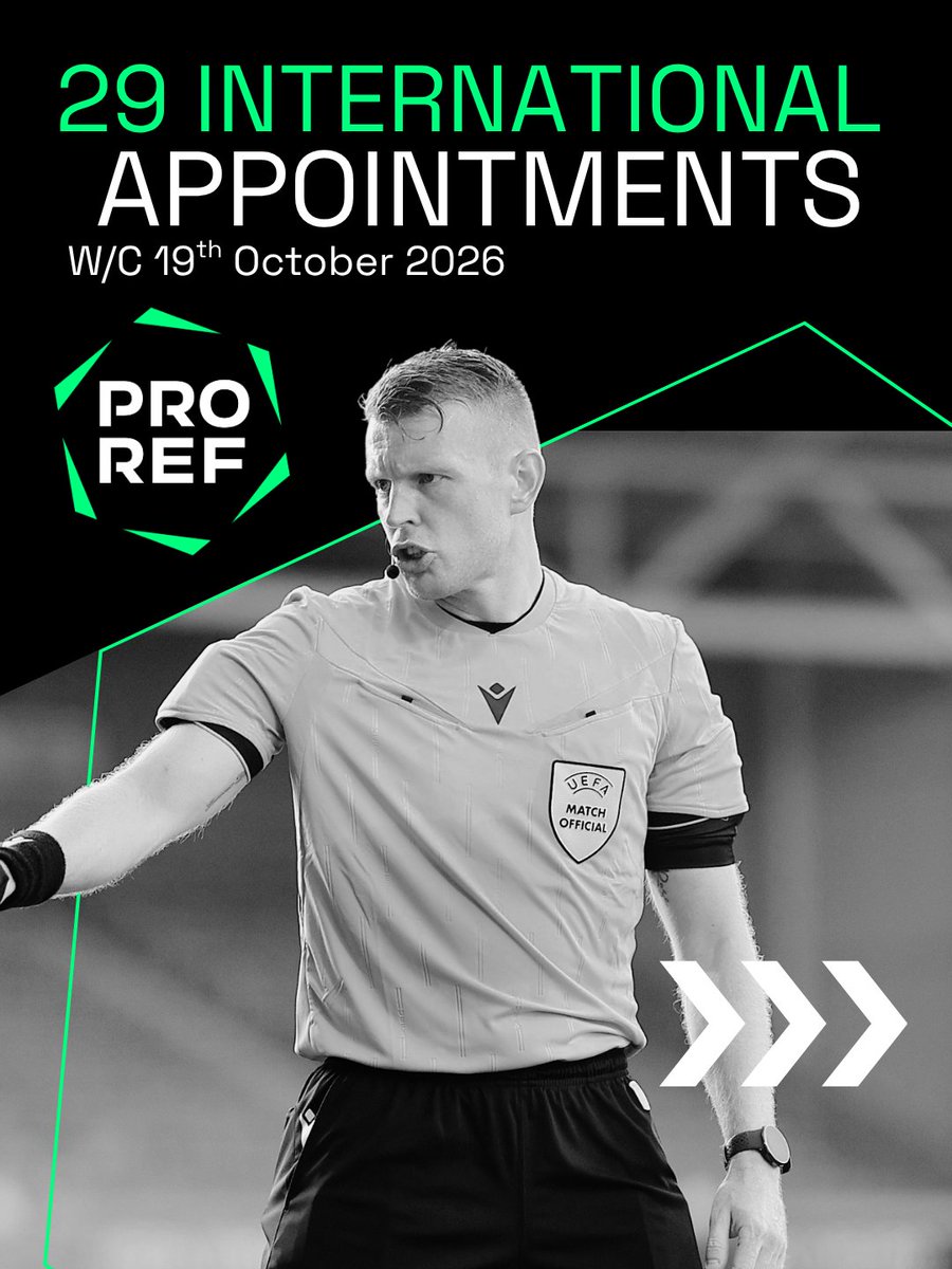 prorefofficial's tweet photo. Five English officiating teams are in action across Europe this week ➡️ https://t.co/AlNq0CDP2t https://t.co/5sls6HkgLM