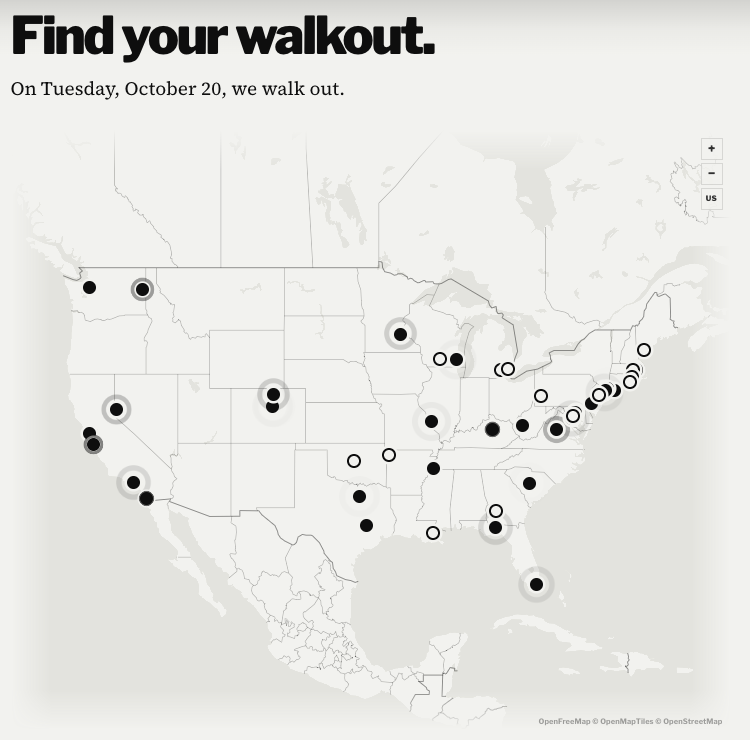 philaroneanu's tweet photo. Today is the day! Thousands are walking out at 50+ campuses and communities to Freeze AI. Big Tech  can't be trusted to regulate themselves, so we're demanding a say, a stake, and real safeguards.

Find a walkout near you at https://t.co/cDHtQaQ9PW >> https://t.co/yfIKqXpQzo