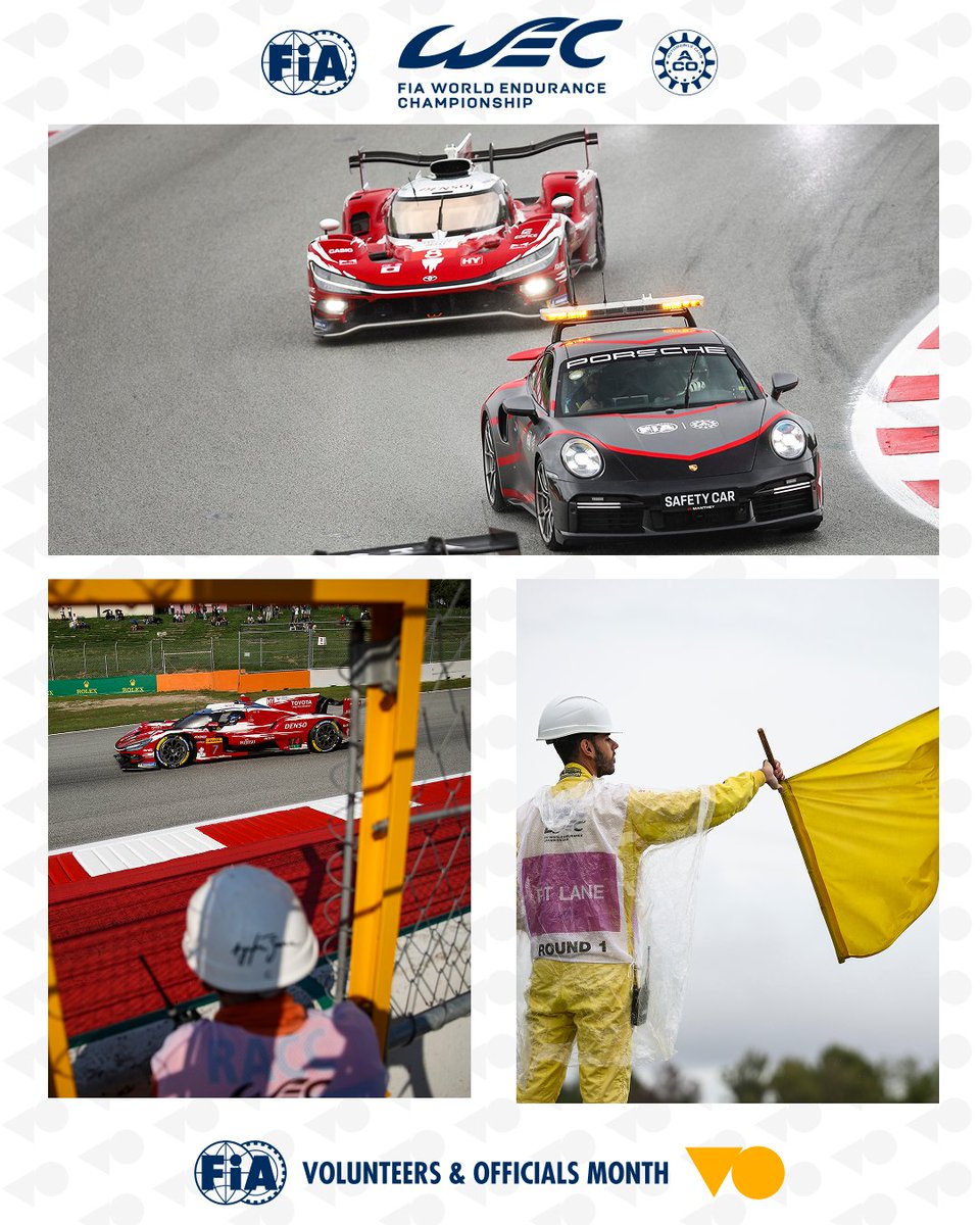 fia's tweet photo. Behind every great race, is an incredible team. 🇪🇸

Join us as we celebrate the 281 volunteers and officials whose passion, dedication and teamwork helped make the penultimate round of the 2026 FIA World Endurance Championship a success 👏👏

From behind the scenes to the heart of the action, every contribution mattered. Your commitment brought the event to life and helped create a weekend to remember.

Thank you for being the driving force behind FIA WEC 6 Hours of Barcelona 🤝🙌

#FIA #FIAVolunteersAndOfficials