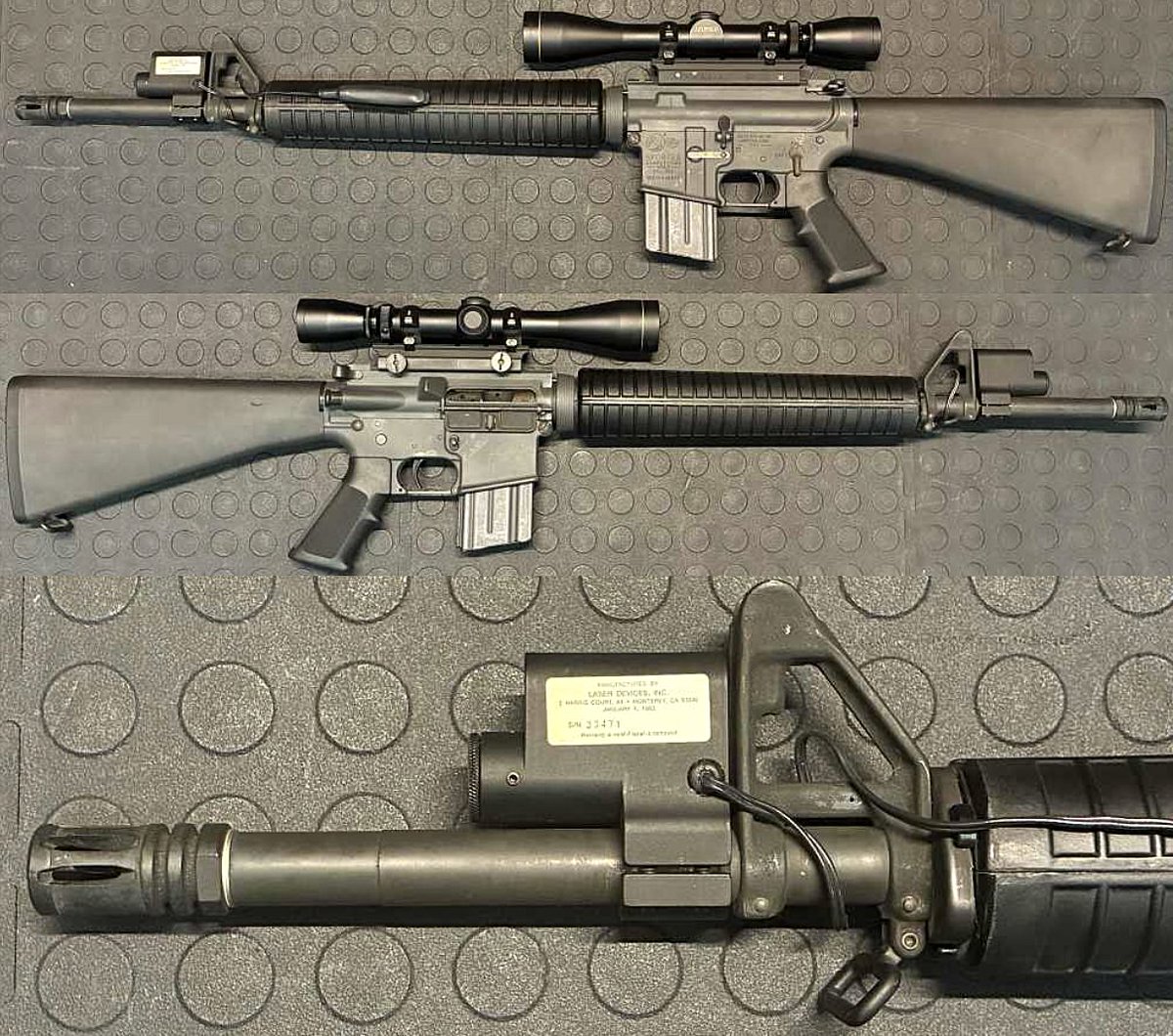 AutoMagArchive's tweet photo. Pre-ban Colt Sporter Competition HBAR w/scope and 1993 Laser Devices Inc. laser sight https://t.co/9rT2sy1oJm