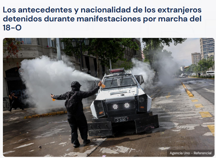 Iherreraa's tweet photo. 3 peruanos, 2 haitianos y un venezolano ilegal, todos con antecedentes penales.  Es decir, fue una marcha de delincuentes, como le gusta a la izquierda. https://t.co/abm2jSKheF