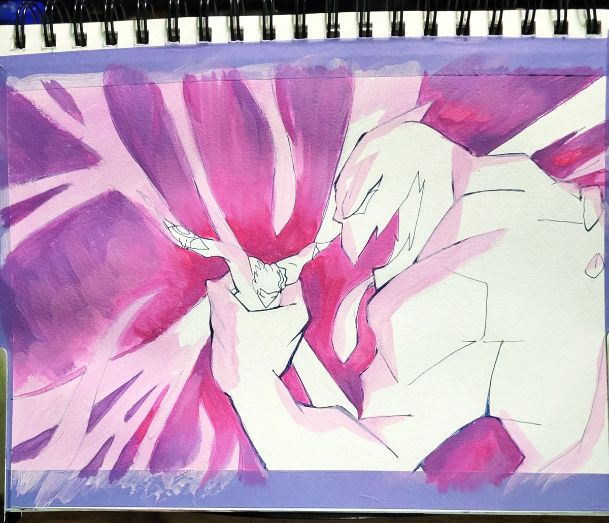 TKayArtz's tweet photo. Study/fanart for the Indie animated series:
@CaptainZeroTAS
#watercolor #screenshot #captainzero 

This is one of my favorite parts of the series so far. There is something about when the inexplicable and unspoken materializes as something so tyrannical and overbearing. I have seen my favorite heroes like Static, Star Butterfly, and Batman Beyond’s Terry deal with an such adversary too. It gets so deep trying to take it on, let alone understand it. What is it really? 

Is it the inner critic? The overwhelming price of duty or having an ability? Imposter syndrome in the flesh, but oh so curious about you for some reason? Old wounds you have yet to settle and process? In this series, Captain Zero, the beast is Called the Depression Demon. Sagas to conquer manifestations like that speak to me every single time. 

 Parts of series are available on YouTube (part 1: https://t.co/l4Mvu5NPsQ   ; part 2: https://t.co/AmOfvMgv4s ) . 

The style of animation is very new to me and I love that. The story behind the one putting on the hero mask is deeply relatable, pronounced, and humorous at times. I mean how do you tell your closest professional confidant what you really do for work, in a way that won’t give your identity away? Or tell anyone what your week is like taking on ogres that believe something on lines of: “Everyone thinks they are special. Only to realize over and over again, no they aren’t. No one is. Deal with it.” With a strong smile too? What a world to be in. What does that mean?  

If you have something different in you… do you let that let it go and do nothing with it? And so you do use it, are you prepared to be crushed over it? Or is better to become invisible in a sea of other people that just don’t bother using what is unique in them? Natural consequence or an order of things? Or is that just beginning of a path you have yet to understand? No idea, but I’d love to see the next part. I’m so excited to see if his partner in taking down crime is okay. And if Xerxes levels up in a way that he can be proud of. Very interesting story so far!