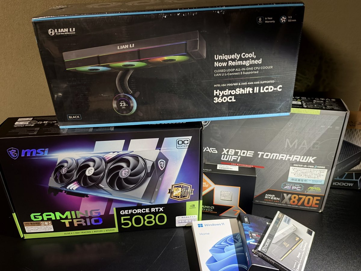 TotsuCatt's tweet photo. 稼ぎはどんどん設備投資に突っ込む！
パワーアップじゃ！
久々のPCビルド楽しすぎる！ https://t.co/QCK3dnRhCi