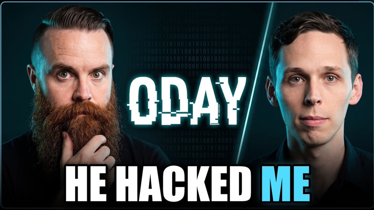 NetworkChuck's tweet photo. I got hacked, we found a predator 80 feet away....this was a crazy interview with @0dayCTF (link in the reply) https://t.co/neXtVKbGqb