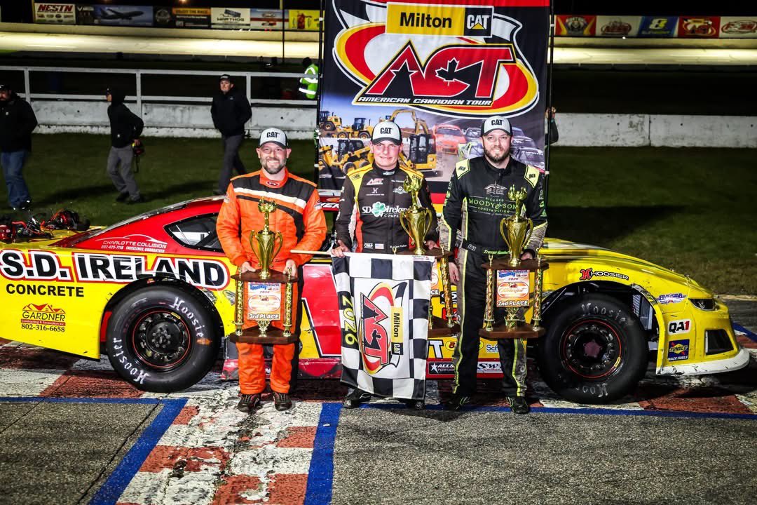 ACTTour's tweet photo. Kaiden Fisher Earns Milton CAT American-Canadian Tour Win #3 and the Point Lead at Lee USA Speedway - Cameron Ouellette Battles Back from Flat Tire to Nab Twin-State Flying Tiger Championship!

Read more at https://t.co/Vo27qqEaFu

📸 Cote’s Motorsports Images https://t.co/JOcRSYqDMK