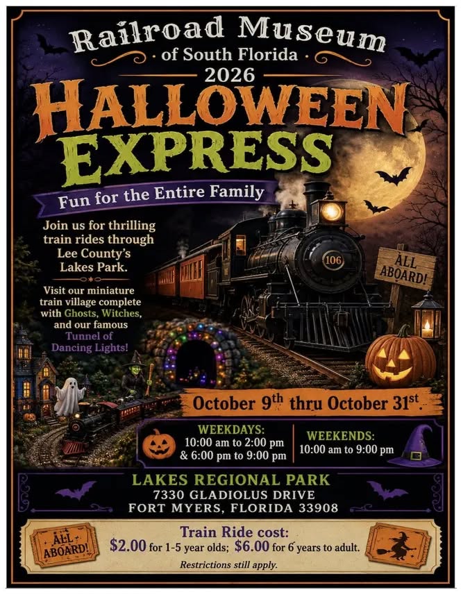 FMB_Chamber's tweet photo. 🎃✨ Be sure to take the kiddos on the Halloween Express at Lakes Park! 🚂👻 It's very affordable Halloween fun! 🍬🦇 

https://t.co/Vfg7ytVzQF

#LakesPark #HalloweenExpress #FamilyFun #SpookySeason #AffordableActivities https://t.co/DNLDyU47qQ