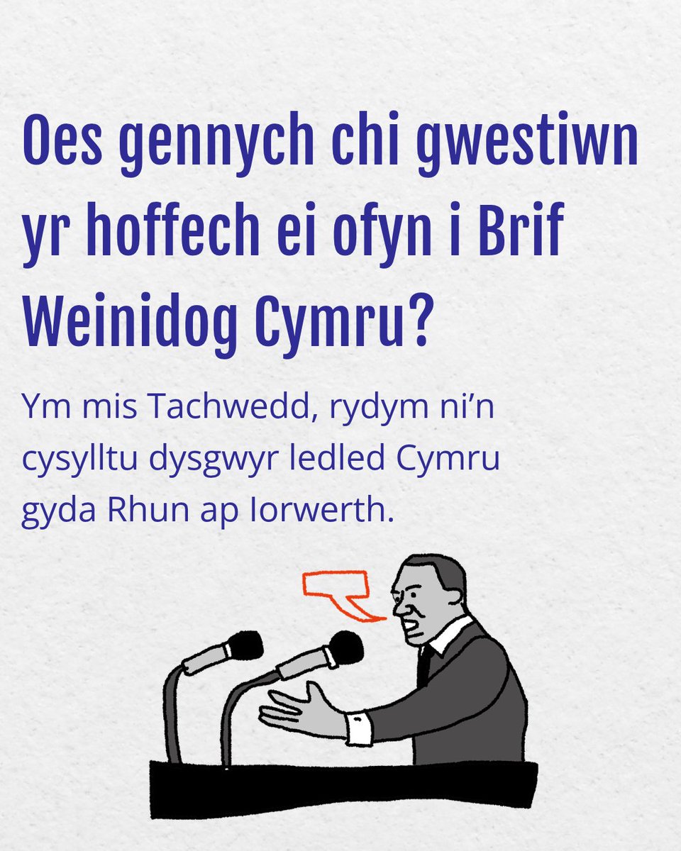 PoliticsProject's tweet photo. Oes gennych chi gwestiwn yr hoffech ei ofyn i Brif Weinidog Cymru?

🗣️ Arweinydd Plaid Cymru a Phrif Weinidog Cymru, Rhun ap Iorwerth
🗓️ 10yb, Dydd Mercher 11eg Tachwedd
📍 Ar-lein

🔗 Mynegwch eich ddiddordeb nawr am gyfle i gymryd rhan: https://t.co/q7d17l8srm https://t.co/g6hRT9wmGH
