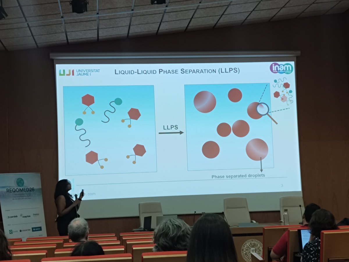 REQOMED26's tweet photo. Oral communication session 9
PhD student, Prerna Ranasingh from @UJIuniversitat talks about waste sequesting gas pouched Drive reactive coacervate autocatalysis
#reqomed2026 https://t.co/Qo2kjmU0a4