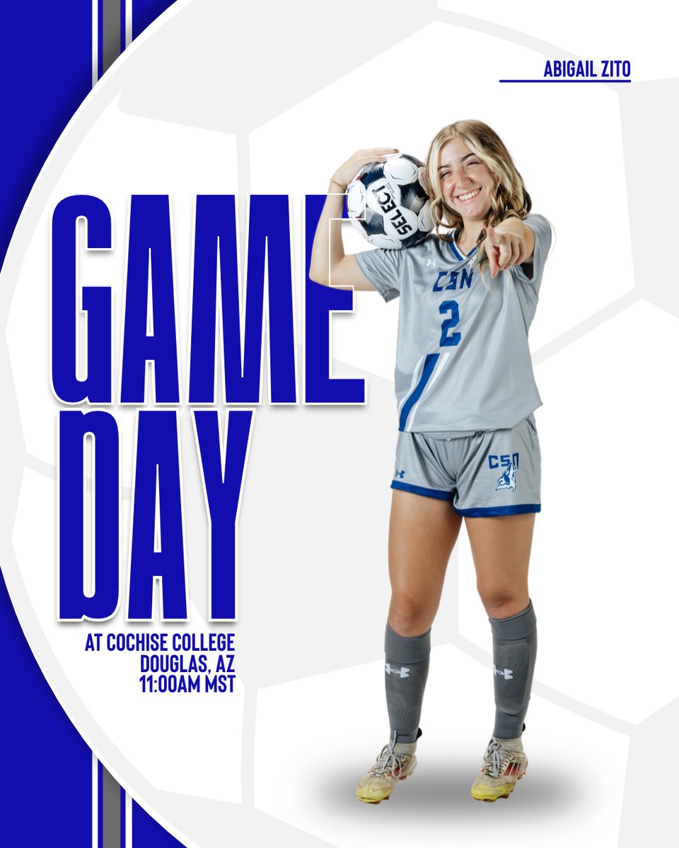 CSN_Wsoc's tweet photo. ⚽GAMEDAY⚽

🆚| Cochise College Apaches 
📆| October 20, 2026
⌚| 11:00 AM (MST)
🏟️| Cochise Soccer Field
📍| Douglas, AZ
📺| Facebook 

https://t.co/SaL5OhObem

#1PACK | #BeatTheApaches 
 
 @CSNCoyote | @accac_sports https://t.co/nmv31UNZq2