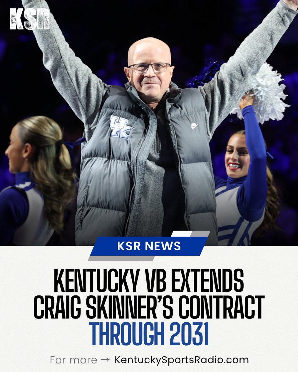 KSRonX's tweet photo. Craig Skinner isn't going anywhere, BBN!!

The longtime Kentucky VB coach has agreed to a contract extension that will keep him in Lexington through 2031 😻🏐

➡️ https://t.co/q9G5y0Ajde https://t.co/FlOxPyoGch