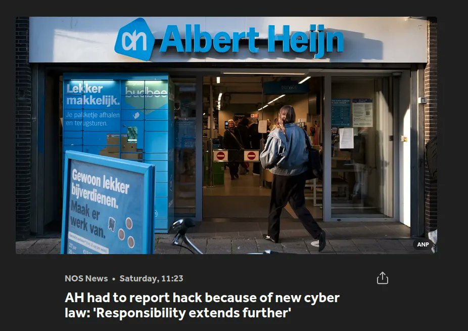 Covert_Access's tweet photo. 🚨 A cyber incident at Albert Heijn disrupted food deliveries and emptied shelves. Now the Dutch government is considering emergency food reserves.

Read the full story: https://t.co/IcydpY5QUB https://t.co/iQcTdU4VID