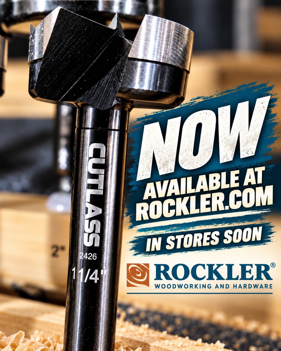 Commander_Tool's tweet photo. Cutlass is hitting more shelves. ⚔️

Commander Cutlass Forstner Bits are now available at Rockler, with more retailers coming soon.

Find Cutlass at Rockler: https://t.co/gKI69R2kPu

#CommanderCutlass #ForstnerBit #Woodworking #Rockler https://t.co/N87zIHdfZG