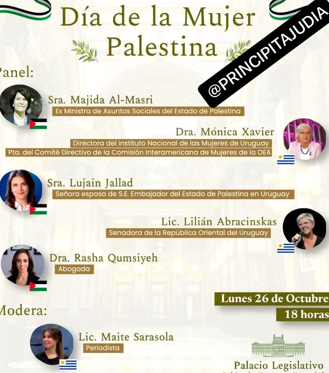 PRINCIPITAJUDIA's tweet photo. ⚠️ Les dejo los nombres y cargos de las mujeres uruguayas que van a ensuciar el @Parlamento_UY homenajeando a una cerda terrorista de hamas. Todas del @Frente_Amplio 

⚠️ CAROLINA COSSE: Vicepresidente de Uruguay

⚠️ LILIAN ABRACINSKAS: Senadora suplente 

⚠️ MONICA XAVIER: Directora del Instituto Nacional de las Mujeres (Inmujeres) del Ministerio de Desarrollo Social de Uruguay y cargo en OEA 

⚠️ MAITE SARASOLA: empleada nuestra en Canal 5, tv pública.

@AntisemitismOEA
@gbianchi2020 @camboue
@Cybertario @OPetinatti
@CAMenEspanol @TheIHRA 
#7deOctubre #FeministasDeBilletera #IzquierdaNazi #Uruguay #YoAcuso