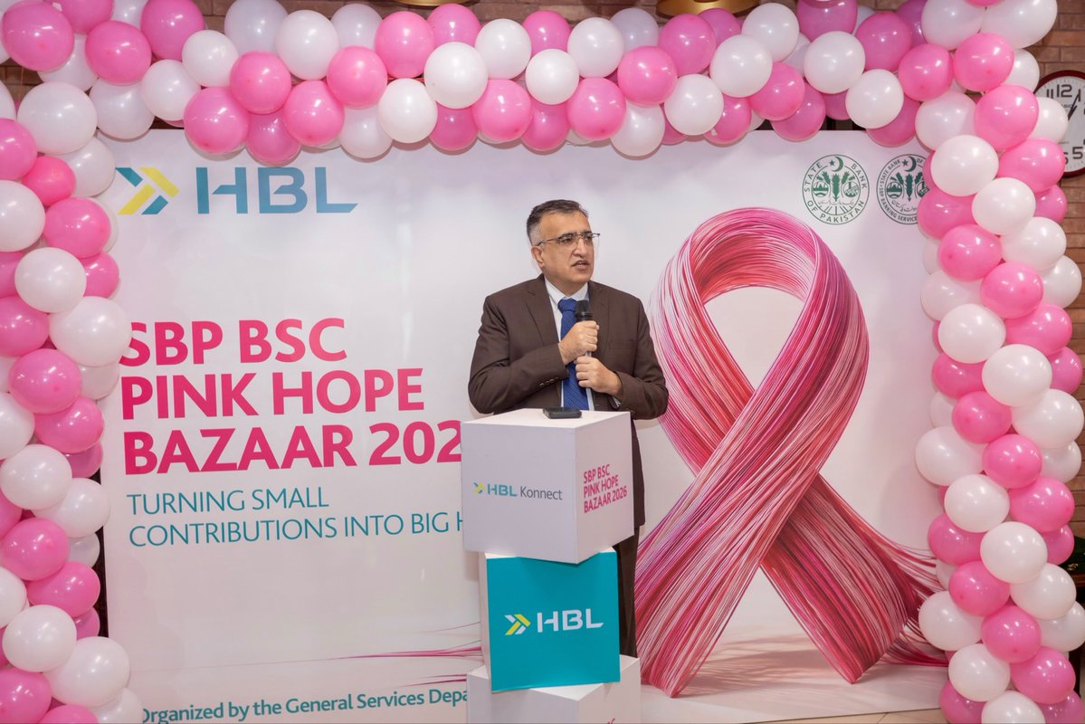 HBLPak's tweet photo. HBL, in collaboration with the State Bank of Pakistan Banking Services Corporation (SBP BSC), brought together breast cancer awareness, women’s entrepreneurship and financial empowerment at the Pinktober Hope Bazaar, held at SBP BSC Head Office, Karachi.

The event was graced by Qadir Bakhsh, Managing Director - SBP BSC, Tariq Riaz, Director GSD - SBP BSC, and Maya Ismail, Chief Impact Officer - HBL and Chairperson - HBL Microfinance Bank. The occasion highlighted the importance of awareness and early detection in supporting women’s health and well-being.

The Hope Bazaar provided a platform for women entrepreneurs to showcase their businesses while raising funds for a Dow University NGO initiative supporting breast cancer awareness.

Dedicated HBL Nisa and HBL Konnect kiosks introduced women to banking products and services and facilitated account opening to promote financial inclusion. HBL Nisa also showcased its breast cancer insurance coverage, reflecting its commitment to women’s health and well-being.

The initiative was made possible through the collective efforts of the leadership and teams of SBP BSC and HBL.

#Pinktober #BreastCancerAwareness #WomensHealth #WomenEmpowerment #FinancialInclusion #HBL #SBPBSC

@StateBank_Pak | @akdn | @Financegovpk | @ThePBC_Official | @pakstockexgltd | @HBLMfB | @HBLFunds | @HblZarai | @CurrencyHbl