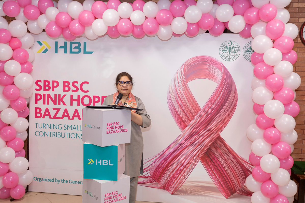 HBLPak's tweet photo. HBL, in collaboration with the State Bank of Pakistan Banking Services Corporation (SBP BSC), brought together breast cancer awareness, women’s entrepreneurship and financial empowerment at the Pinktober Hope Bazaar, held at SBP BSC Head Office, Karachi.

The event was graced by Qadir Bakhsh, Managing Director - SBP BSC, Tariq Riaz, Director GSD - SBP BSC, and Maya Ismail, Chief Impact Officer - HBL and Chairperson - HBL Microfinance Bank. The occasion highlighted the importance of awareness and early detection in supporting women’s health and well-being.

The Hope Bazaar provided a platform for women entrepreneurs to showcase their businesses while raising funds for a Dow University NGO initiative supporting breast cancer awareness.

Dedicated HBL Nisa and HBL Konnect kiosks introduced women to banking products and services and facilitated account opening to promote financial inclusion. HBL Nisa also showcased its breast cancer insurance coverage, reflecting its commitment to women’s health and well-being.

The initiative was made possible through the collective efforts of the leadership and teams of SBP BSC and HBL.

#Pinktober #BreastCancerAwareness #WomensHealth #WomenEmpowerment #FinancialInclusion #HBL #SBPBSC

@StateBank_Pak | @akdn | @Financegovpk | @ThePBC_Official | @pakstockexgltd | @HBLMfB | @HBLFunds | @HblZarai | @CurrencyHbl