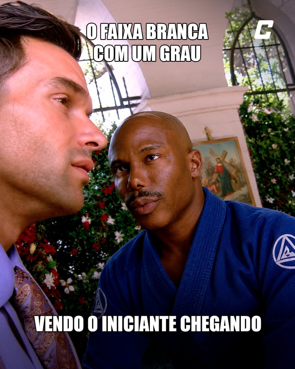 combate's tweet photo. TÁ NA MALDADE, PARCEIRO! 😂🥋

O faixa-branca vendo o novato chegar e já pensando: “hoje eu saio graduado!” KKKKKKK 💀

*Contém legenda automática.

#Combate #JiuJitsu #FaixaBranca #Resenha https://t.co/TUshAYSs9D