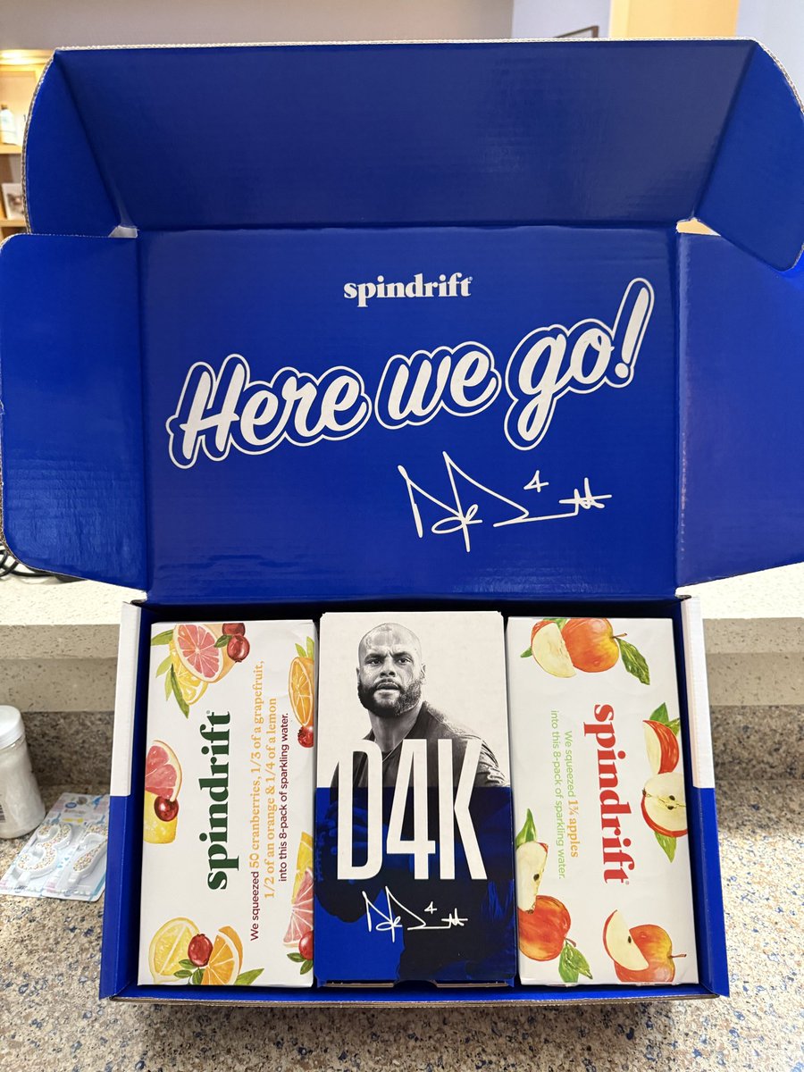 rjochoa's tweet photo. Big thanks to the folks at @drinkspindrift for sending over a DAK PAK!

This limited-edition pack includes Dak’s favorite Spindrift flavors and custom merch, but importantly 100% of proceeds to to his foundation: @FFFfoundation4 

The pack includes (2) 8-packs of seasonal Spindrift, YETI colster and hat with Dak’s signature. 

Visit link below for info to shop!