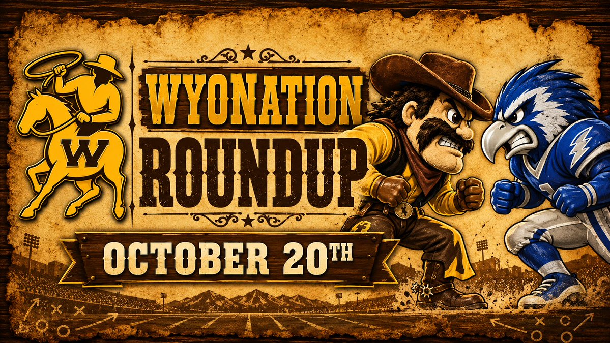 WyoNationBlog's tweet photo. The @WyoNationDotCom Roundup returns tonight at 7pm MT tonight to talk NIU win, AFA lookahead, wrestling and basketball. An action packed show on YouTube, Facebook and X. https://t.co/favolVo8Ou