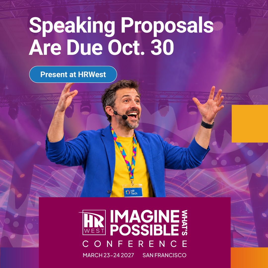 HRdotcom's tweet photo. Tick tock! The deadline for #HRWest2027 speaker proposals is October 30th. ⏰ https://t.co/BR5ijAiHHb #HR https://t.co/Ew6JKukOqX