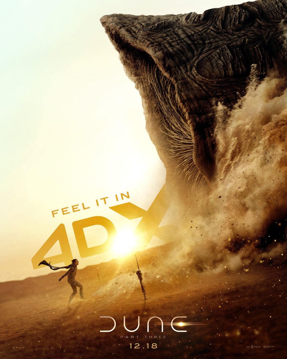 4dxusa's tweet photo. Feel the world of Dune. Dune: Part Three is in 4DX December 18. Get your tickets now: https://t.co/gbph6RLttl

#DuneMovie https://t.co/x47ylm54rP