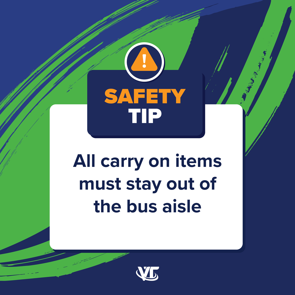 ValleyTransit's tweet photo. Safety tip for riding on our buses: we gladly welcome carry on objects but they must be kept out of the aisle and not restrict the movement of other passengers. Thank you for your cooperation in keeping all passengers safe!

#ValleyTransit #FoxCities https://t.co/9BBuSRaxo9