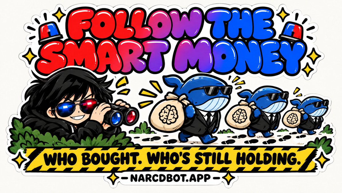 narcdbot's tweet photo. Narc follows the smart money 🧠

Every scan checks if wallets with a winning track record already bought in, and if they're still holding or already out.

No smart money in yet? Narc says that too.

Scan first. Ape second. https://t.co/Ak0DHkbyhq