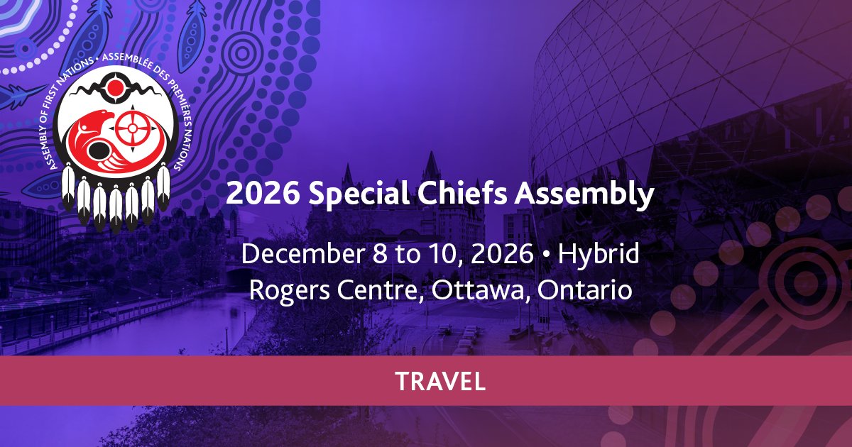 AFN_Updates's tweet photo. Are you travelling to Ottawa for the AFN Special Chiefs Assembly (SCA)? Make sure to check out the promotional codes available to #AFNSCA2026 attendees for travel arrangements. For details on registration, hotel accommodations, and sponsorship opportunities, visit: https://t.co/GOb71UkTls