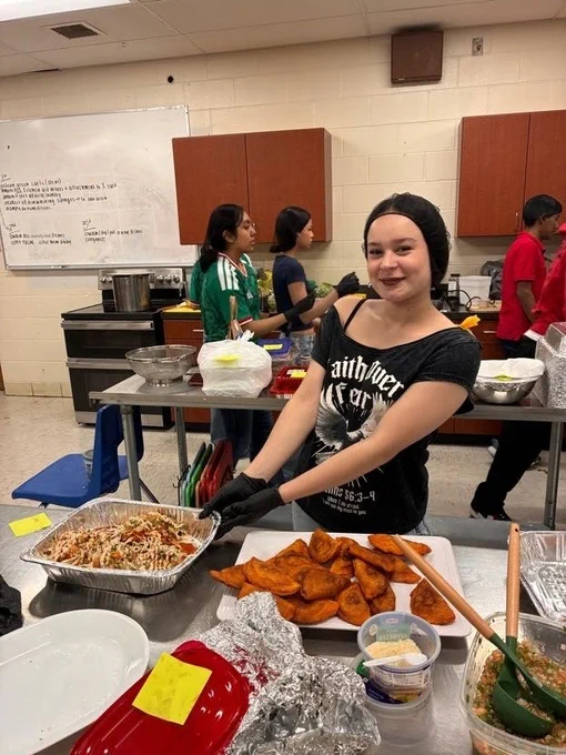 Hispanic Heritage Month: Students working in the culinary kitchen to create their dishes