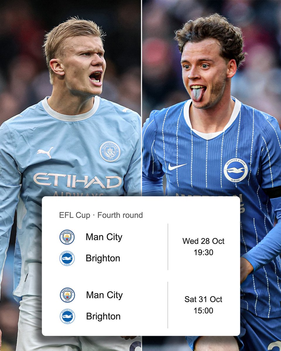 ESPNUK's tweet photo. City really have to play this Brighton team back-to-back next week 😅 https://t.co/8wPL5p0thm