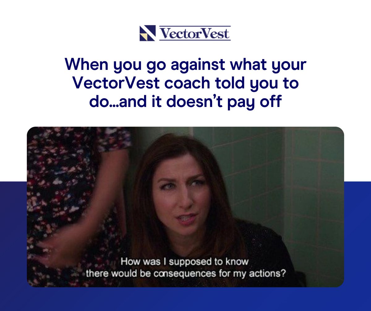 VectorVest's tweet photo. When you go against what your VectorVest coach told you to do...

And the trade does exactly what they warned you about.

#VectorVest #Investing #StockMarket https://t.co/pSuXnzESil