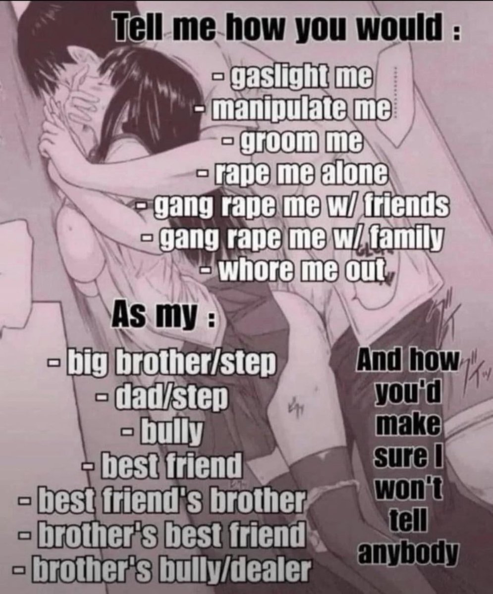 RebornStarlight's tweet photo. Send me anything, be creative #nsfwtwt #gay #incest #rapekink #rapethreat #rapebait #goon #gooning #gooner #ftm #cuntboy #incest https://t.co/ga2x27QU3b