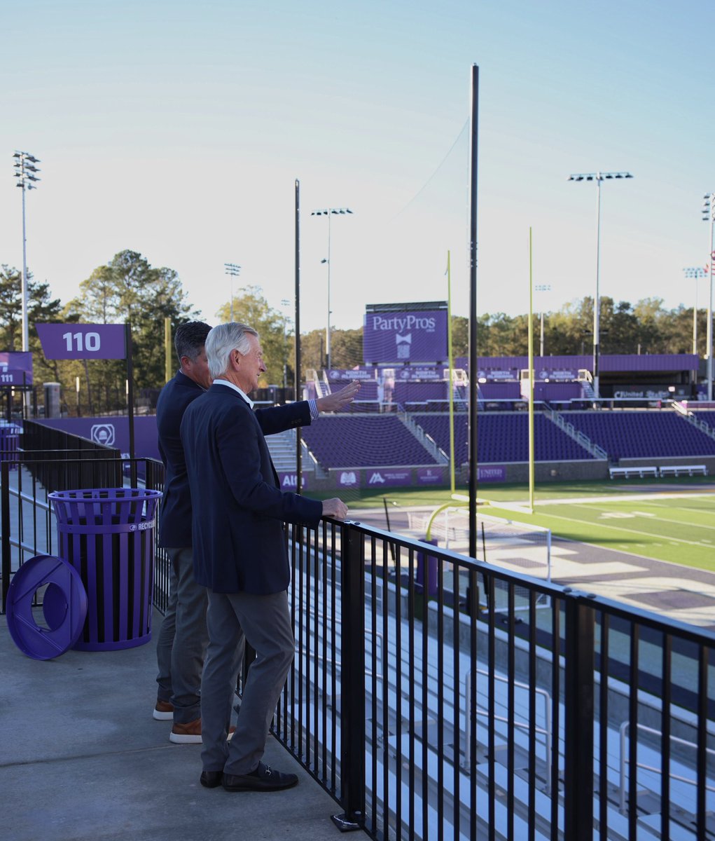 CoachForGov's tweet photo. Enjoyed visiting the brand-new football stadium and training facility at UNA. Thanks to AD Josh Looney and Coach Dearmon for showing me around. https://t.co/x42unK96ZU