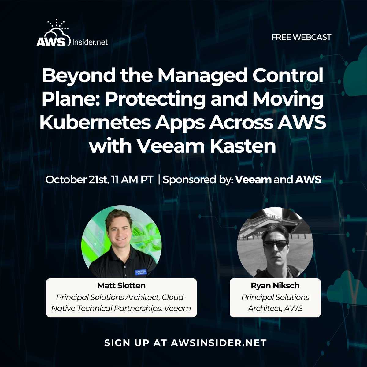 AWSInsider's tweet photo. Are your Kubernetes backups protecting more than cluster state?

Join us, sponsors @Veeam and @awscloud, and a panel of experts tomorrow for this FREE webcast on Kubernetes data protection across AWS.

Register now: https://t.co/31ZH1fiAYN

#Kubernetes #ITBackup #CyberResilience https://t.co/VdLh8UT0Cf