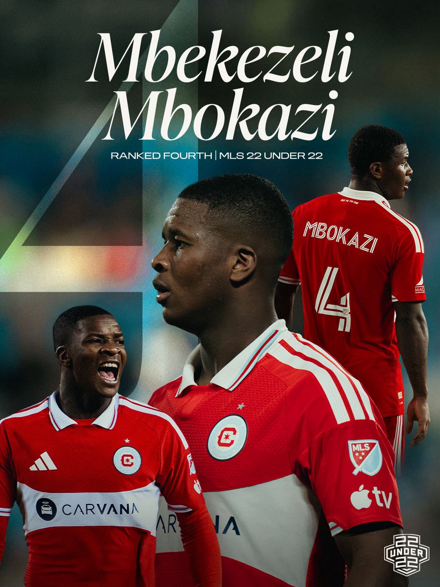 ChicagoFire's tweet photo. 4️⃣ for our 4️⃣

TLB earns his spot on the @MLS 22 Under 22 list 🔥🇿🇦 https://t.co/H0EAErKWFX