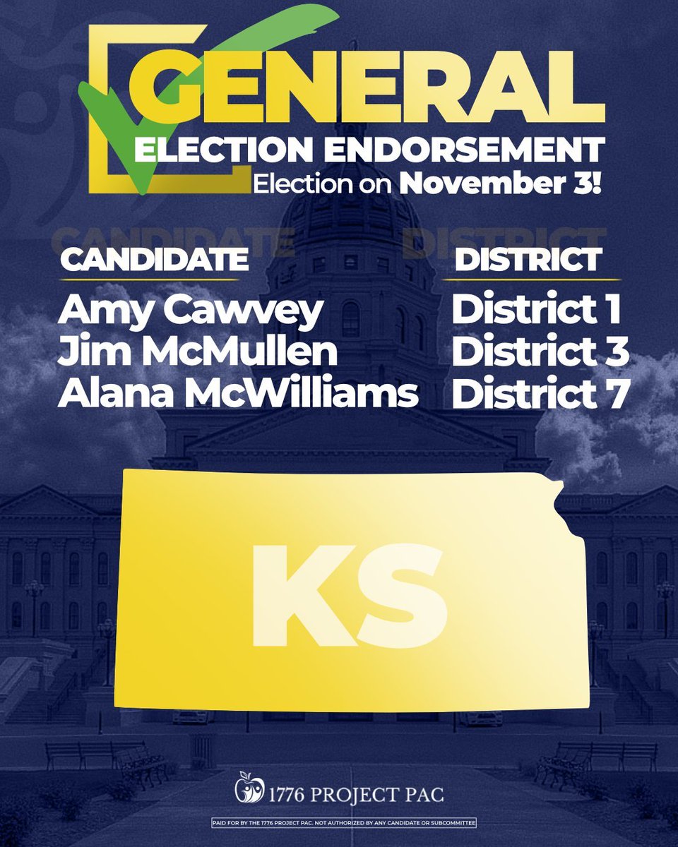 1776ProjectPac's tweet photo. ⚠️ Kansas early voting is officially in progress!

Make sure you vote early for our endorsed candidates!

Strong school boards are the only way to save public education! https://t.co/qXa5nYn4PA