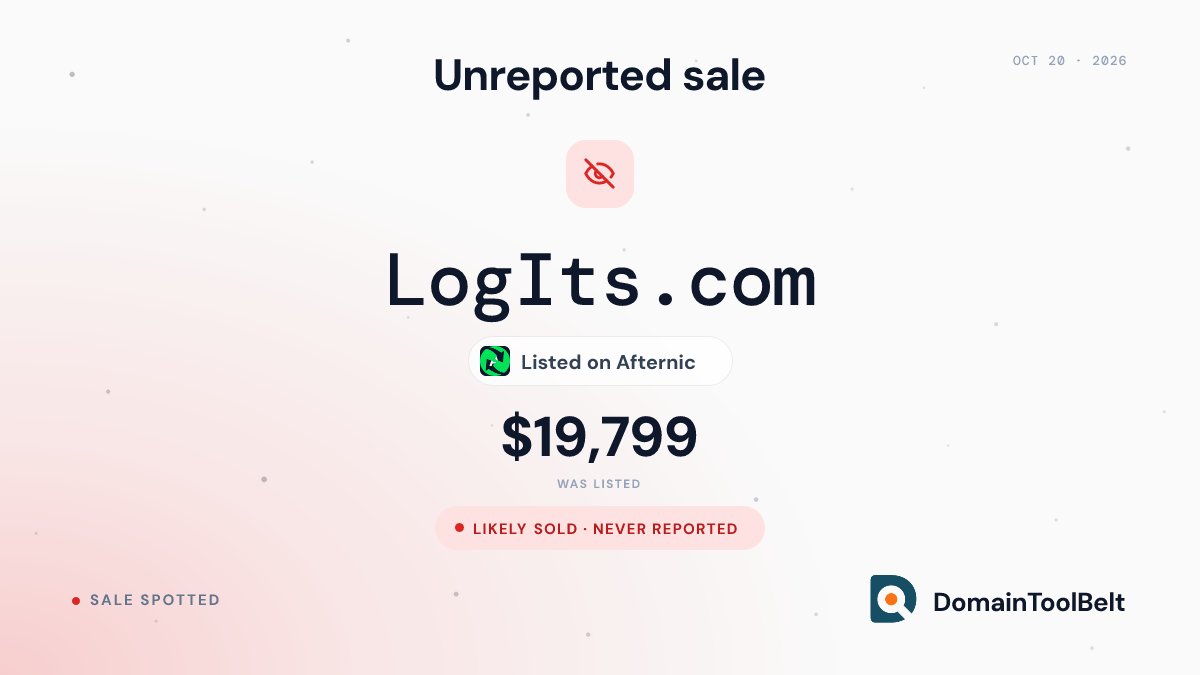 domaintoolbelt's tweet photo. Logits .com
$19,799 · Afternic https://t.co/Wu80fOkB0H