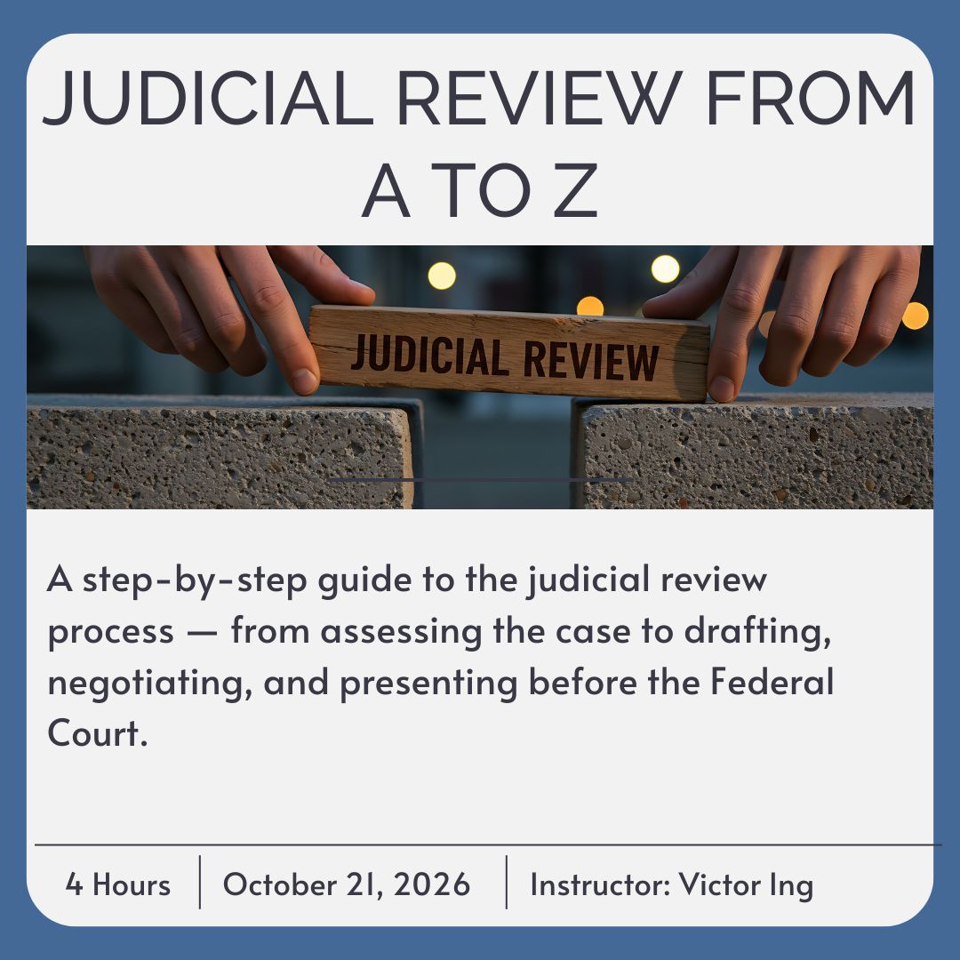 LPENCPD's tweet photo. Tomorrow, Victor Ing discusses judicial review from the initial consultation through the Federal Court hearing.

https://t.co/5y80h9h7Tx https://t.co/lfHKdrGvaV