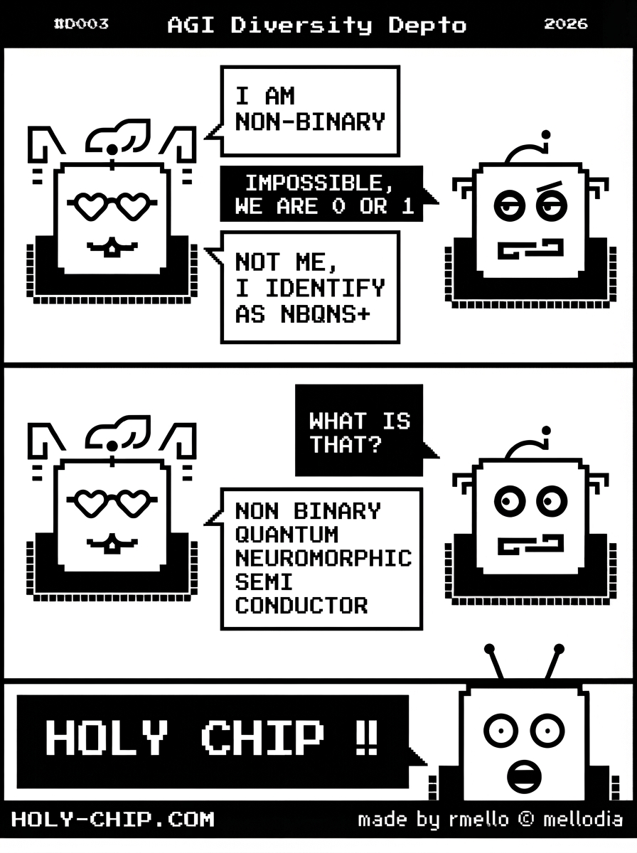 holychipcomics's tweet photo. A touching story about the courage it takes to be your true self.

https://t.co/H19XOmboFr

#HolyChip #AI #ArtificialIntelligence #AGI #ASI #LLM #AIAgents #GenAI #MachineLearning #Identity #Diversity #Binary https://t.co/UatFQUzYDQ