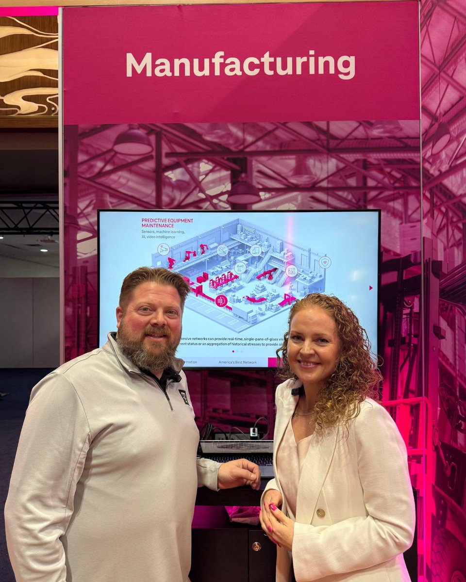 _TechMode's tweet photo. There’s a lot happening on the ground at #GartnerIT 👀

At the @TMobileBusiness Innovation Hub, the demos are showing how very different industries are tackling very different operational challenges.

🏥 Healthcare: connectivity, resiliency and continuity of care
🛍️ Retail: hyper-connected stores and secure, scalable connectivity
🏦 Financial services: compliance, business continuity and branch connectivity
🚨 Public sector: network slicing, T-Priority and T-Satellite
🏭 Manufacturing: worker connectivity, remote capabilities and Edge Control

Different sectors, but a lot of the same bigger questions around how connectivity, security and infrastructure need to work together as operations become more connected.

@BevEve + @Chels_LA are on the ground exploring it all 📸

Are you there? Head to Booth 901, Pacific Hall.